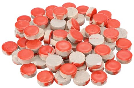 QUARKZMAN 200g Keramik Mosaikfliesen für Bastelbedarf, runde rote Keramikfliesen für Mosaik-Sets Garten Trittplatten Cup Mat