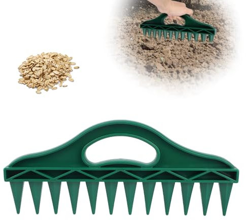 Gosknor Seeding Hole Puncher, Handheld Garden Seeder Dispenser Portable Seed Spacer Planter Tool for Sowing Planting Loosening Soil Gardening Supplies for Vegetables Flowers Herbs