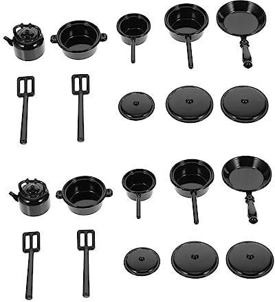 Milisten 2sets Dollhouse Kitchen Utensil Set Miniature Cookware Models for Dollhouse Decor Pot Collection for Crafts and Landscapes