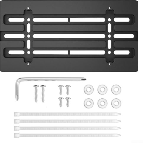 Soporte de matrícula frontal compatible con placas de 6 x 12, incluye tornillos y llave