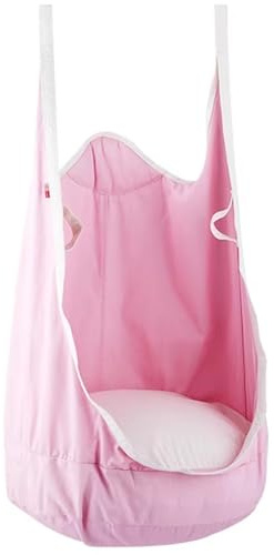 Columpio de cápsula, asiento sensorial de algodón mejorado, hamaca colgante con cojín inflable y todos los accesorios, capacidad de carga de 120 kg, for adultos y niños, uso en interiores(Pink)