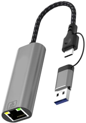 Conexión de red USB RJ45 USB 3.0 y tipo C a RJ45 Gigabit Ethernet, adaptador de red USB tipo C