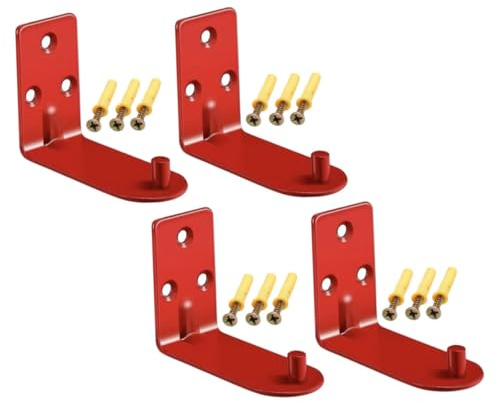 WOONEKY 4pcs Heavy Duty Metal Wall Bracket Fire Extinguisher Hooks with Anchor Bolts Easy Install Fire Extinguisher Mounts for Home Office and Factory Safety