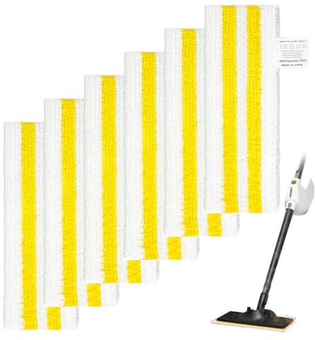 Vicloon Set di 6 Panni in Microfibra di Ricambio compatibili per Pulitore a Vapore Kärcher Easyfix SC2 SC3 SC4 SC5,con 6 Teli in Microfibra,Microfibras Panni per Scopa a Vapore,Tutti i Tipi di Terreno