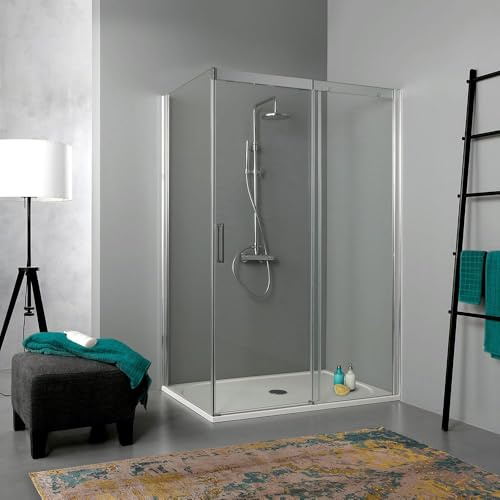 Kiamami Valentina - Box doccia 120x80 scorrevole con lato fisso a sinistra Dream