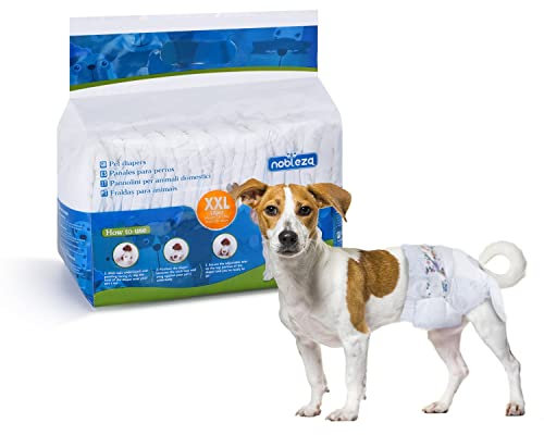 Nobleza Hund Windeln Einweg Weiblich Welpen Training Windeln Super Absorbent Pet Wraps 12 Pack, Größe XXL