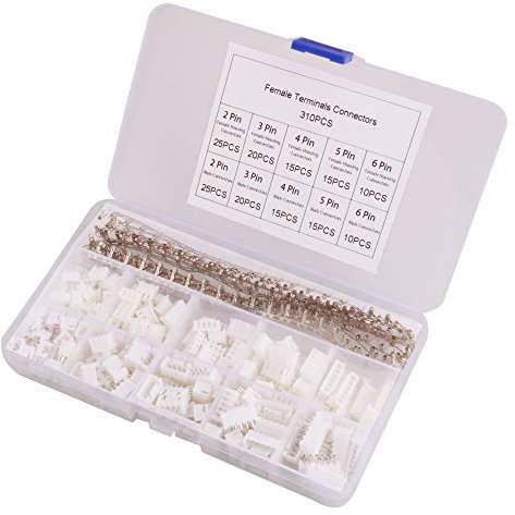 GTIWUNG 480 Pezzi JST Connettore Kit con 2,54mm JST-XH 2/3/4/5/6 Pin Maschio + Femmina Connettore per Cavo Adattatore presa set per Servo RC Aerei, Crimp Dip Kit