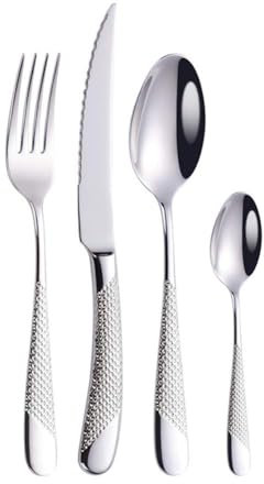 Ensemble Couverts Ménagères Acier Inoxydable élégant Exquis Durable, Steak Couteau Fourchette Cuillere Pour La Maison, L'hôtel, Le Restaurant, Nouveau Cadeau Maison