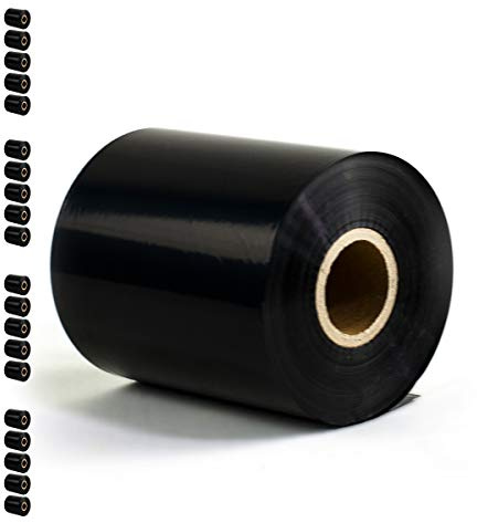 20 Rollen - Thermotransfer Farbband Wachs/Harz Premium Qual: 208/209 | 110mm x 300m (Breite x Länge) Farbe: schwarz | Thermotransferrolle für Industriedrucker | HUTNER