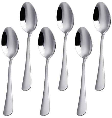 FOXAS 6-teilig 13CM Teelöffel Kaffeelöffel Espressolöffel Set, Kleine Dessert Löffel Spülmaschinengeeignet & Edelstahl Poliert, Serie Bon Appétit