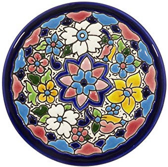 Platos Decorativos para Pared, Pintados a Mano con la técnica de la Cuerda Seca. Cerámica Andaluza. 9 CM.50903