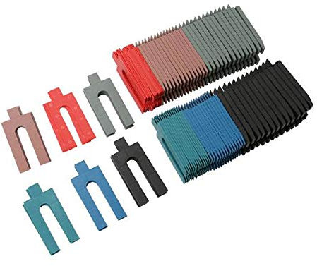 Distanziali in plastica per imballatori cunei costruttori 1-6mm 100 Pack di vetri/pavimenti