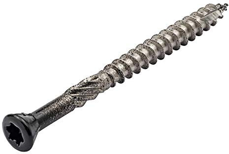 SchroevenOnline Abdeckschrauben - Schwarzer Kopf - RAL 9005 Torx 4.0 x 60mm - T20 Edelstahl-410 - Teilgewinde - Terrassenschrauben -200 Stück