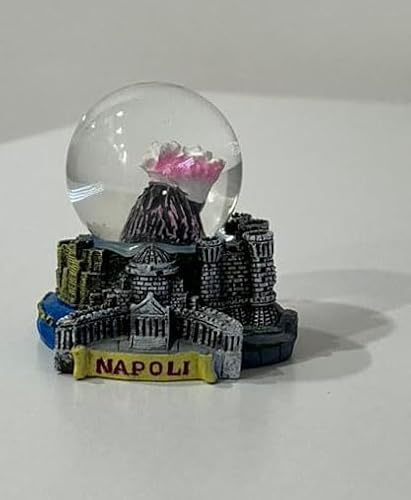 palla di vetro con neve,sfera di vetro con neve Napoli e vesuvio (sfera piccola vesuvio)