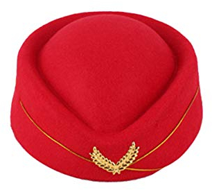 SOIMISS Roter Stewardessenhut Für Damen Einheitsgröße Wollmaterial Für Cosplay Theateraufführungen Und Themenpartys