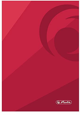 Herlitz Notizblock A5 kariert - 100 Blatt Schreibblock kopfgeleimt, Papier 60 g/m², dicker Schulblock mit rotem Deckblatt, Abreißblock für Büro & Schule (Rot)