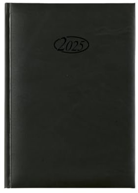 St.Schreibwaren Kalender 2025 / Chefkalender / Schwarz / DIN A5 / 400 Seiten / Hochwertiger Bucheinband / 21 x 15 x 2.3 cm