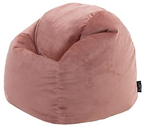 Icon Kingston Velours Pouf Enfant, Pouf Poire avec Remplissage, Rose