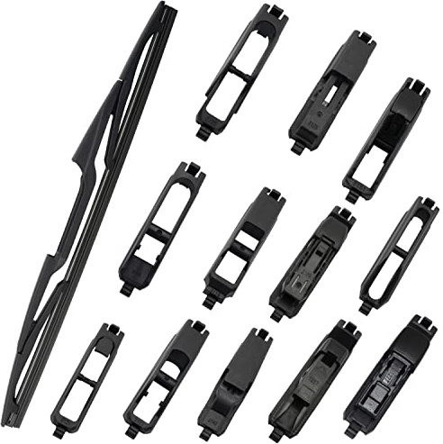 AERZETIX - Escobilla Limpiaparabrisas Trasero 14 350mm con 12 Adaptadores - Uso Universal - en Plástico - Color Negro - para Coche Luneta Trasera