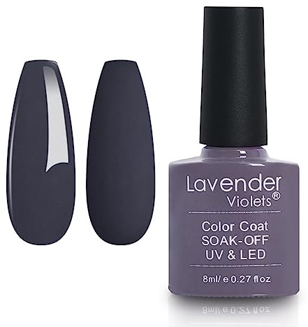 Lavender Violets 8ml Gel Nail Polish UV LED Soak Off Nail Lamp Curing Manicure Pedicure Classical Coloured Bottle Long Lasting Easy Apply Folkstone Grey D142