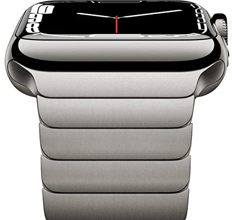 NewWays 38mm 40mm 41mm 42mm(Serie 10) Kompatibel mit Apple Watch Armband,Edelstahl Gliederarmband Ersatzarmbänder Geeignet für iWatch Series 10/9/8/7/6/5/4/3/2/1/SE,Titan