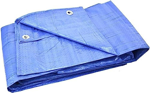 Tarpaulin Regular And Heavy Duty Waterproof Cover Tarp Ground Sheet Multi Sizes Transparent Blue Silver Clear Camo Army (Blue (70GSM), 1.5 x 2m)