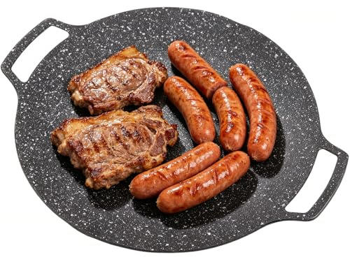 Parrilla Antiadherente Para Barbacoa Coreana, Placa Para Barbacoa, Sartén Para Parrilla Antiadherente, Sartén Para Parrilla Redonda Para Barbacoa Coreana, Sartén Circular(33cm Gas)