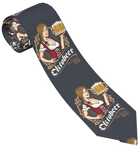 ZORIN Oktobeer Niedliche Damen-Krawatte für Herren, schmale Seidenkrawatte, 8 cm, für Hochzeit, Party, Business, Abschlussfeier, Schwarz , Einheitsgröße