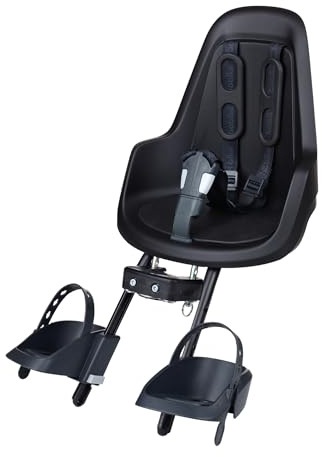 BOBIKE 8012000019 - Vordersitz ONE MINI für Fahrräder mit 26”-29” Rädern, geeignet für Kinder mit einem Maximalgewicht von 15 kg, mit Befestigung am Steuerrohr in der Farbe Urban Schwarz