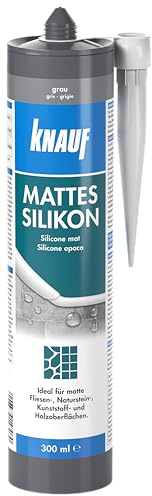 Knauf mattes Silikon (300 ml) - für trendige Oberflächen in matter Optik, lösemittelfrei, witterungs- und UV-stabil:, Grau