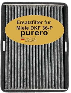 purero® Ersatzfilter DKF 36-P passend für Miele Dunstabzugshauben DAW 162x, DAW 192x / 4002516580393/12041550 / 28997241EU1- Active AirClean Geruchsfilter - Made in Germany