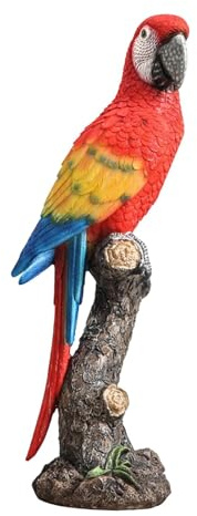 rockible Statue de perroquet en résine, décoration de Table, oiseau réaliste, décoration de maison, Statue de jardin pour Table, salon extérieur