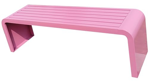 Gartenbank Metall ohne lehne, wetterfeste gartenbänke, Sitzbank Draußen Wetterfest, 2-Sitzer Gartenbank für Garten, für Balkon, Garten, Terrasse ( Color : Pink , Size : 120*40*45cm/47*16*18in )
