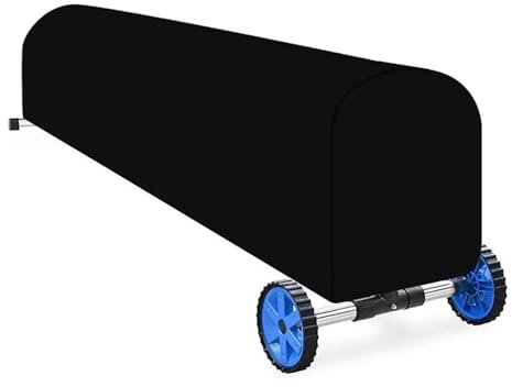 DLLDLGG Heavy Duty Pool Solar Blanket Reel Cover Waterproof UV Resistant Inground Swimming Pool Solar Blanket Reel Roller Cover Swimming Pool Solar Reel Cover(Black,24FT)