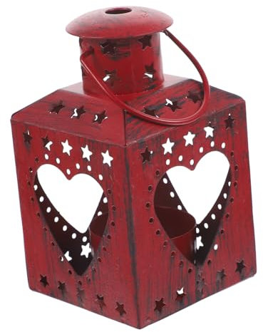 COSMEVIVI Portavelas De Hierro Retro para Escritorio Linterna Pequeña con Base Estable Decorativa para Navidad y Fiestas Soporte para Vela De Té Adorno Vintage Creativo