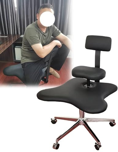 Kniestuhl Aktive Bürostühle Ergonomischer Bürostuhl, Bürostuhl mit gekreuzten Beinen, Kniestuhl mit Abnehmbarer Rückenlehne, ergonomischer Bürostuhl zum Hocken, Verstellbarer mobiler Meditat