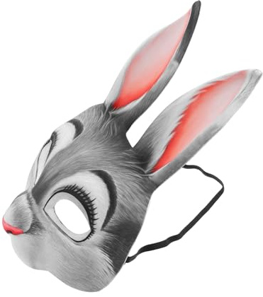 TOBBOMEY Mask Für Halloween Und Karneval Niedliche Kaninchenmaske Mit Ohren Für Maskerade-bälle Und Themenveranstaltungen Leicht Und Bequem Für Kostümpartys Und Cosplay
