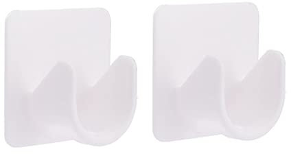 Nucelit 2 soportes para barra de cortina de ducha, adhesivo telescópico, gancho de pared, soporte para regadera