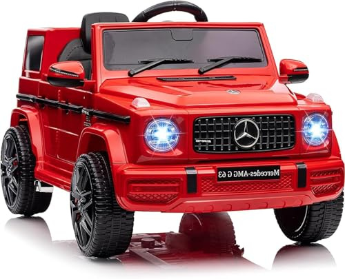 GarveeMore Kinder Elektroauto 12V Mercedes Benz AMG Elektrofahrzeug, Elektrische Kinderfahrzeuge Mit 2,4G-Fernbedienung, LED, Bluetooth Und Musik, Sicherheitsverriegelung für Kinder Ab 3 Jahre