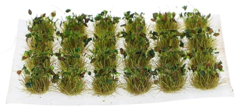 Hemobllo Miniature Artificial Grass Clusters for Realistic Model Train Scenery Deep Green for Railway Landscape and Architectural Models