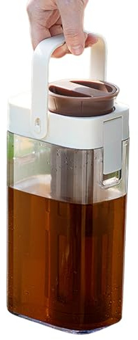 Cold Brew Kaffeebereiter – Glaskrug mit Deckel, patentierter Flash-Chill Eistee-Brauer, 1000 ml, transparenter Getränkespender, auslaufsichere Karaffe für Kaffee, Tee und Flüssigkeiten im Freien