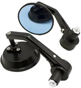 HGMGFYCX Espejos Laterales para Moto Retro 22mm Manillar Final Espejo Motocicleta Aluminio Espejo Retrovisor para Benelli TRK 502X TNT 125 BN125 para Leoncino 500 502C Espejos Laterales(Black)