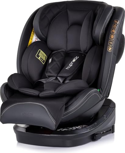 Chipolino Barnstol, Hypnotic i-size (40–150 cm) Isofix, Top Tether, nackstöd, färg: svart