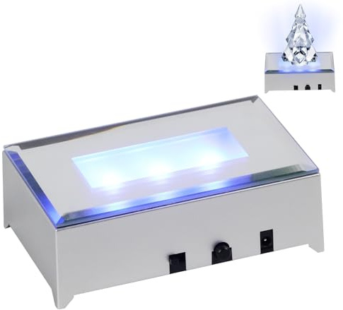 Ruaizel LED Light Base, 6 Colors Multicolor Led Light Stand, Crystal Light Base for 3D Crystal Glass Acrylic Art