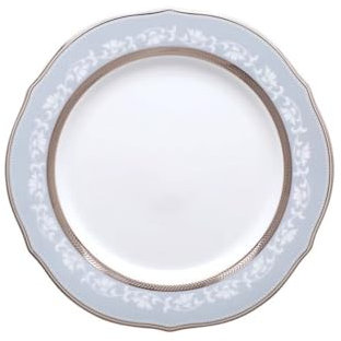 TGDGFKIAS Piatti grandi per la cena, Piatti da portata impilabili in ceramica con strisce blu-grigio oro 8,3x8,3x0,74 pollici