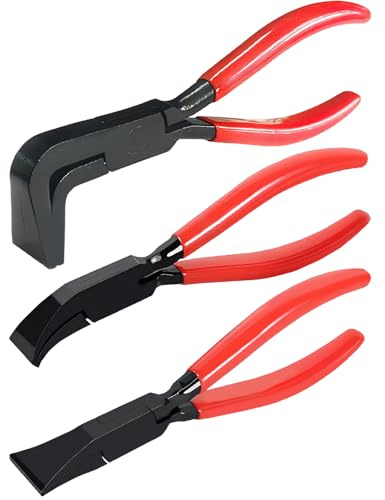 Abkantzange, 22m 3-tlg Falzzange, Biegezange Gerade 0° Abgewinkelt/Gebogen 45° 90°, Kohlenstoffstahl Schwarz Grüniert Blechzange, Spengler Werkzeug Set für Dachdecker Werkstatt und Heimwerkerer