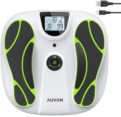 AUVON TENS & EMS Durchblutungs-Stimulator für Schmerzen & Durchblutung, 10 Modi 50 Intensitätsstufen 40h Akkulaufzeit, EMS Fußmassagegerät für medikamentenfreie Entlastung für Senioren/Stehende Berufe