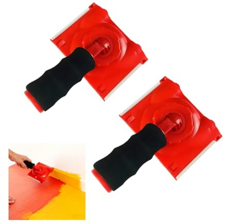 2 Pack Paint Edger Tool, Professional Painting Cutting in Tool with 2 washers Pads, Smooth Glide Wheel Edge Painting Tool for Walls and Ceilings, Painting Tools for DIY and Professionals