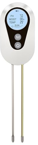Hipzeepo Für Garten Rasen Farm Pflanzenüberwachung Feuchtigkeitsmesser PH-Meter Temperatur- und Lichtsensor für Gartenpflanzen Gewächshaus Farm Außen Innen