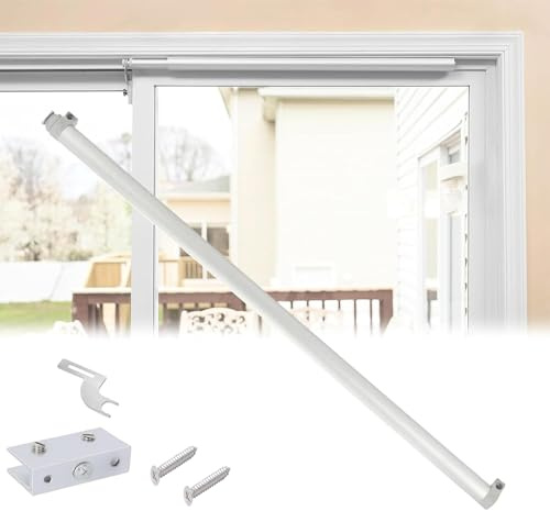 Chiudiporta scorrevole, ammortizzatore pneumatico a chiusura automatica, velocità regolabile per porte da patio, adatto per larghezze da 75 a 130 cm, funzionamento silenzioso